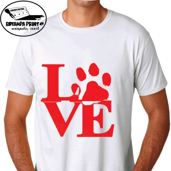 LOVE PAW T-SHIRT UNISEX VALENTINE'S DAY - Picture 1 of 1